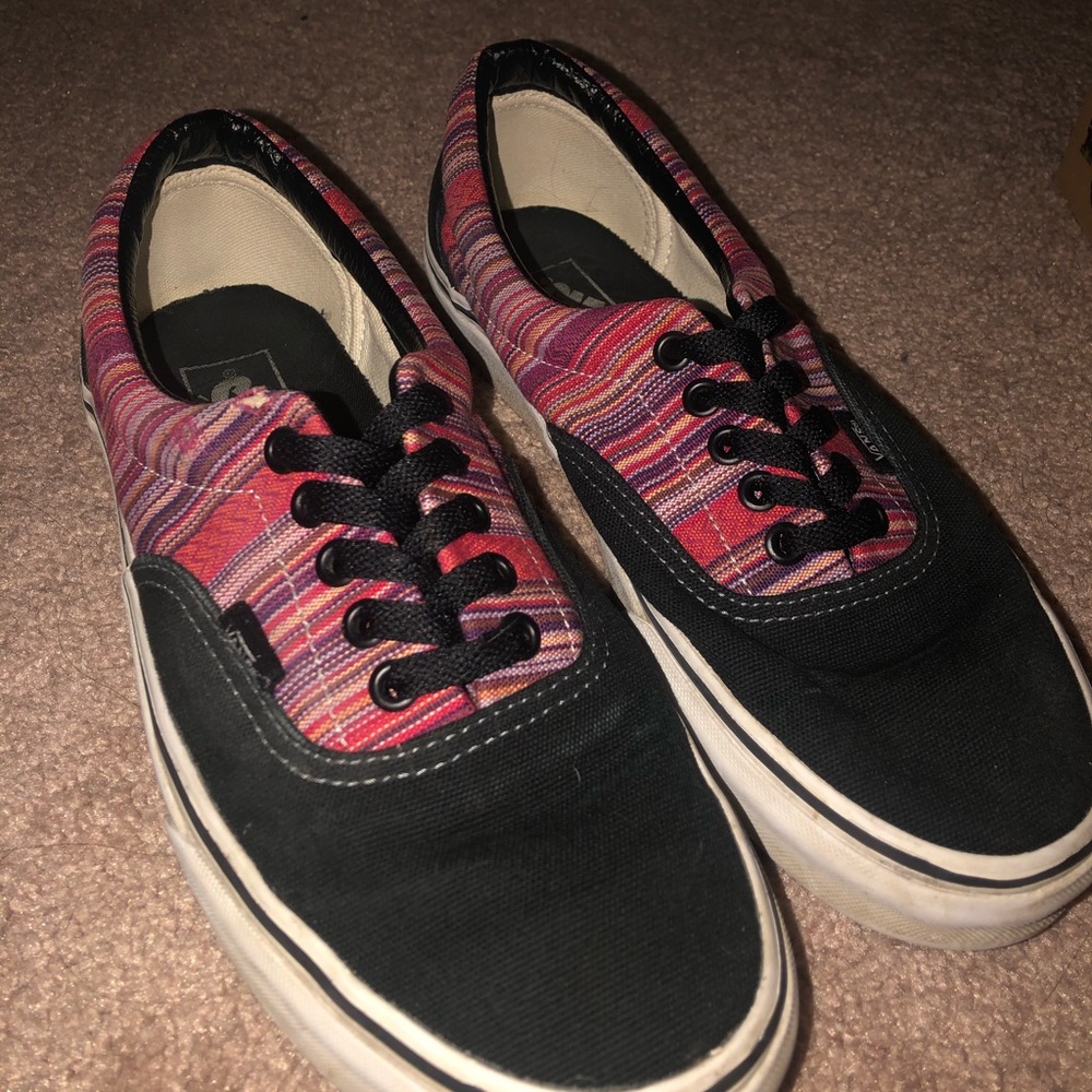 Black vans w/ multicolor details